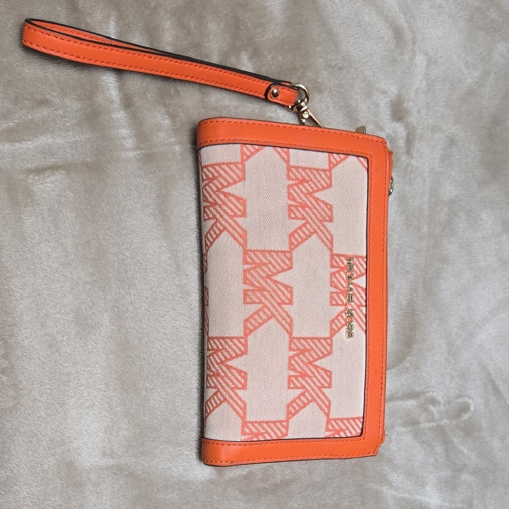 Orange and Cream Wristlet